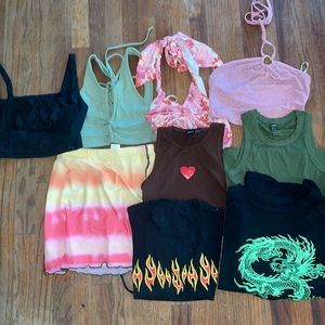 Shein tops and 1 skirt.